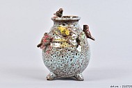 BIRD VASE ON FEET LIGHT BLUE 12X15CM