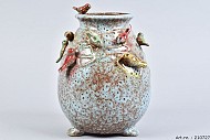 BIRD VASE ON FEET LIGHT BLUE 19X25CM