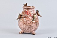 BIRD VASE ON FEET PINK 12X15CM