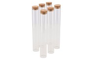 GLASS MILK TUBE WITH CORK 3X21CM A PIECE