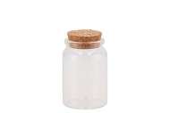 MILK GLASS TUBE WITH CORK 4.5X8CM PER 1