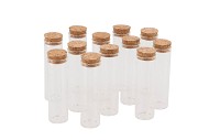 MILK GLASS TUBE WITH CORK 3X11CM ASS P/12 NM