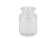 GLASS MILK BOTTLE VASE HEAVY 14X20CM