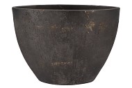 BALI BLACK COAL BOWL OVAL 39X19X27CM