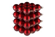 GLASS BALL MATT RED 57MM P/36