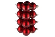 GLASS BALL MATT RED 80MM P/16