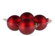 GLASS BALL MAT ROOD 100MM P/4