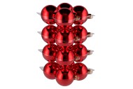 GLASS BALL SHINY RED 80MM P/16