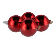 GLASS BALL GLANS RED 100MM P/4
