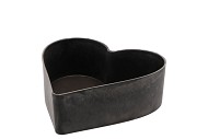 MELAMINE GREY BOWL HEART 22X20X7,5CM