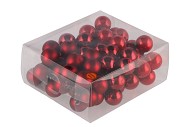 GLASS BALL CHRISTMAS RED 30MM ON WIRE P/72