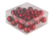 GLASS BALL CHRISTMAS RED 40MM ON WIRE P/36