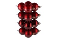GLASS BALL CHRISTMAS RED 80MM P/16