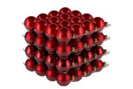 GLASS BALL CHRISTMAS RED 40MM P/64