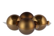 GLASS BALL MUSTARD GOLD 100MM P/4