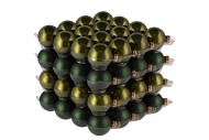 GLASS BALL PINE GREEN 40MM SET OF 64