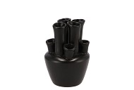 TUBA VASE MATT BLACK 10X10X14CM