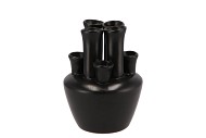 TUBA VASE MATT BLACK 13X13X17CM
