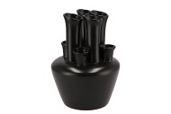 TUBA VASE MATT BLACK 18X18X24CM