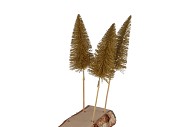 BIJSTEKER KERSTBOOM GOUD 15+12CM STOK P/24