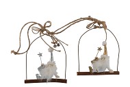 FLUFFY SWING SANTA 12X4X18CM ASS