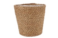 SEAGRASS STRAW BASKET POT BROWN 24X24CM