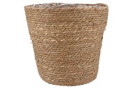 SEAGRASS STRAW BASKET POT BROWN 32X32CM