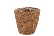 SEAGRASS STRAW BASKET POT BROWN 16X16CM