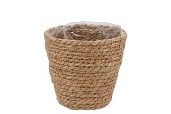 SEAGRASS STRAW BASKET POT BROWN 18X18CM