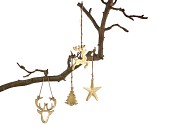 ALUMINA GOLD 8CM CHRISTMAS HANGER ASS P/1
