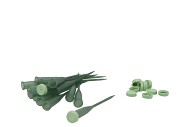 FLOWER ARRANGING MATERIAL STITCH TUBE + CAP 15CM PER 100 PIECES