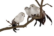 OISEAU SCINTILLEMENT SUR ATTACHE BLANC 24CM PAR 3 PIÈCES