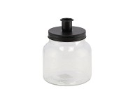 CANDLE JAR BLACK 11X11CM