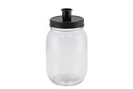 CANDLE JAR BLACK 11X17CM