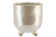 ST TROPEZ CREAM PEARL POT 18X17CM