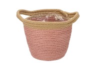 TRIPOLI BASKET POT PINK 18X16CM NM