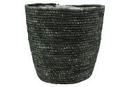 SEAGRASS STRAW BASKET POT ARMY GREEN 32X32CM