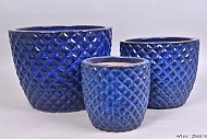MALAYSIA POT ANANAS BLAUW 38X30CM 3DLG