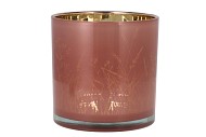 DRY FLOWER PINK/GOLD T-LIGHT 15X15CM NM