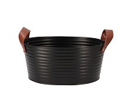 ZINC LEATHER BLACK MAT 23X18X12CM