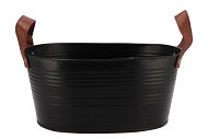 ZINC LEATHER BLACK MAT 25X19X14CM