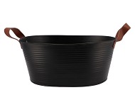 ZINC LEATHER BLACK MAT 29X22X16CM
