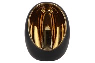 TAZA THEELICHT GOUD/ZWART 16X16X22CM