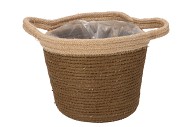 TRIPOLI BASKET POT MUSTARD 20X18CM NM