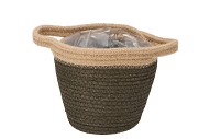 TRIPOLI  BASKET POT ARMY GREEN 18X16CM NM