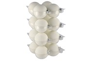 GLASS BALL WHITE SATIN 80MM P/16