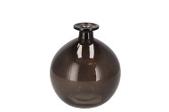 DRY GLASS BLACK CLEAR BOTTLE SPHERE SHADED 13X15CM