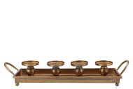 DHAKA GOUD DIENBLAD KANDELAAR X4 57X18X8CM