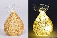 LED ENGEL GLAS GOLD 6,5X12CM