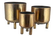 DHAKA GOLD POT ON FOOT 25X24CM 3-PIECES
